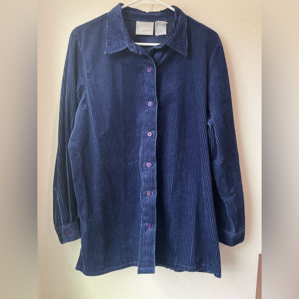Blair Deep Blue Cotton Shirt